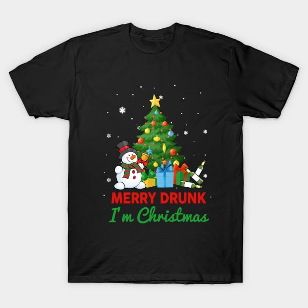 Merry Drunk I_m Christmas Holiday T-Shirt by Dunnhlpp